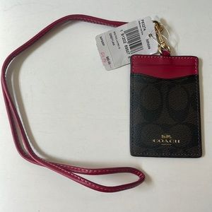 *SOLD* NWT Coach Lanyard Brown/Pink (Red)